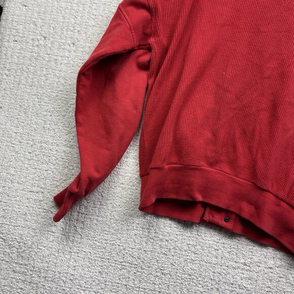 Vintage Yves Saint Laurent Menswear Waffle Knit Button Up Jacket Sz L Fire Red - Picture 13 of 14